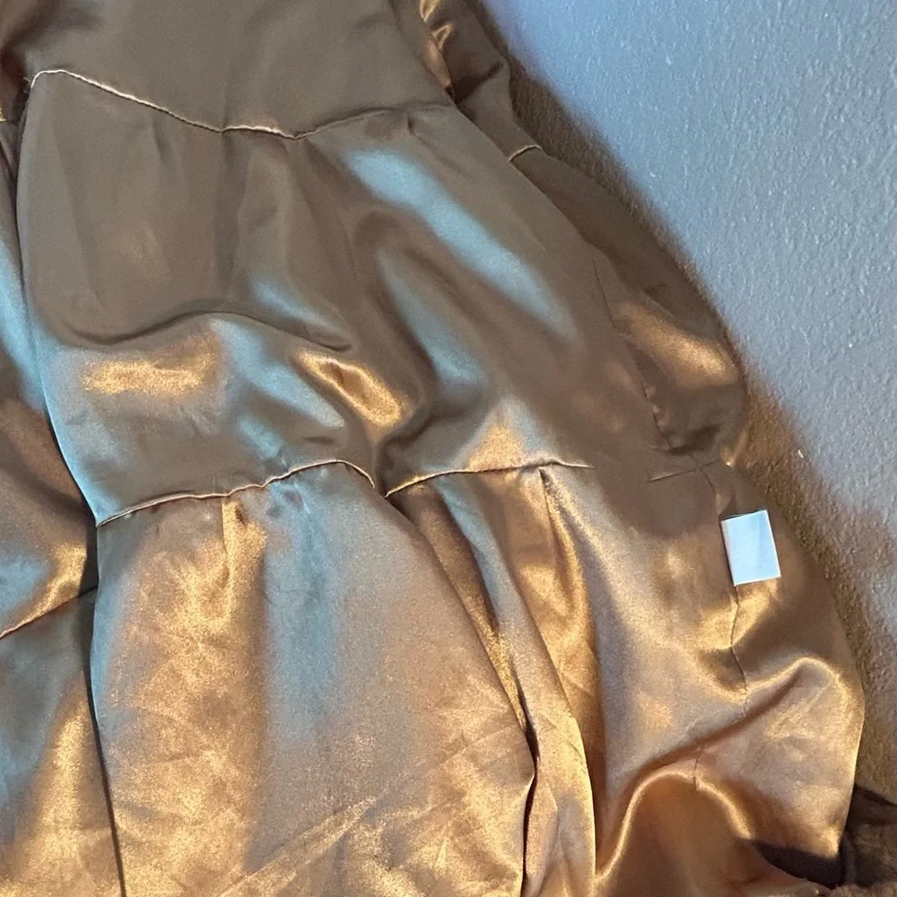 Golden Color 100% Modacrylic Faux Fur Coat By- Fully Fashions. Size Large
